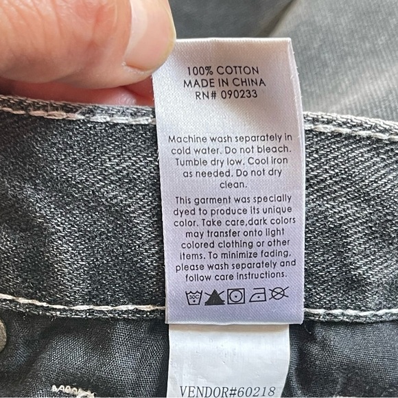 PacSun Women’s Black Low Rise Straight Leg Jeans Size 26 Cotton Slit Hem Retro - Picture 12 of 12